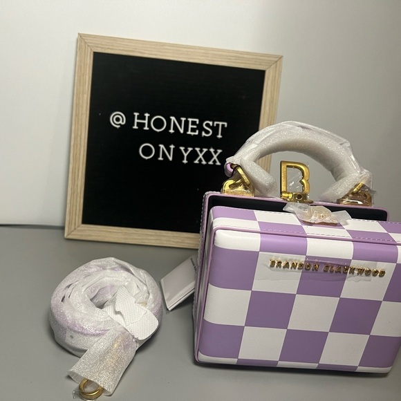 Brandon Blackwood mini purple check print Kendrick trunk - Picture 10 of 12